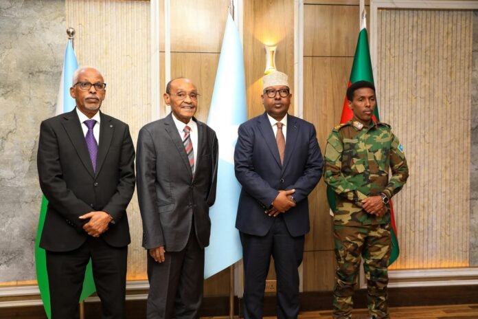 Somalia and Djibouti Defence Ministers Hold Talks Somalia Defence Minister Ahmed Moalim Fiqi meets Djibouti Defence Minister in Mogadishu