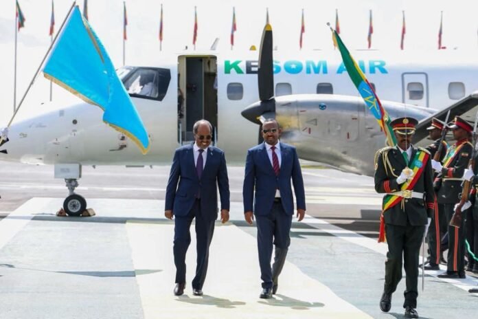 Somali President Hassan Sheikh Mohamud meets Ethiopian Prime Minister Abiy Ahmed in Addis Ababa