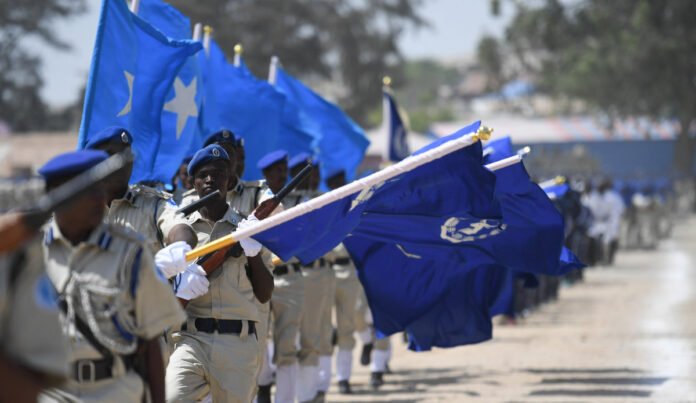 Somalia Police Patrol 2022 Somali police officers on patrol in 2022