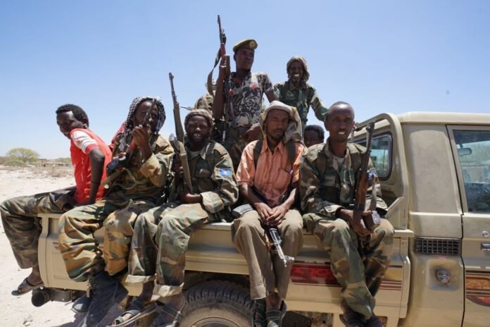A Somali local militia patrols the Bakool region amid efforts to combat Al-Shabaab